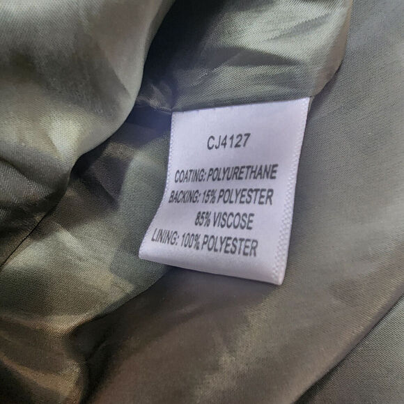 TCEC Faux Leather Women's‎ Moto Jacket Army Green Sz L - Picture 6 of 6